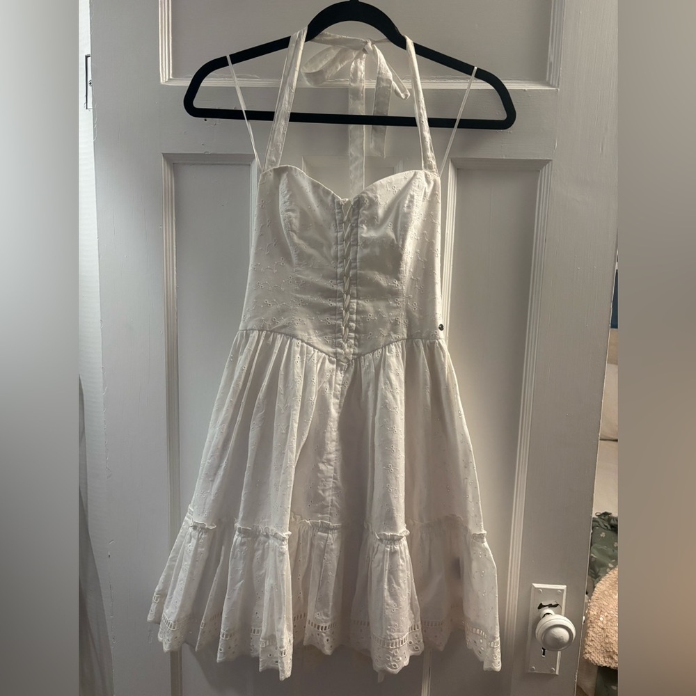 Guess Embroidered Halter Mini Dress